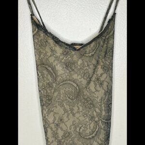 TRILOGY BY RAMPAGE Vintage 90s Green Lacy Spaghetti Strap Babydoll Dress Size S